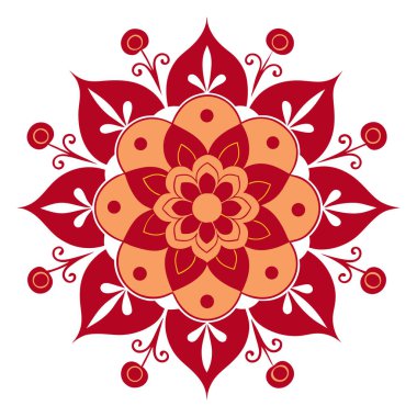 Çiçek Mehndi Mandala ile Vine Scrolls Taç