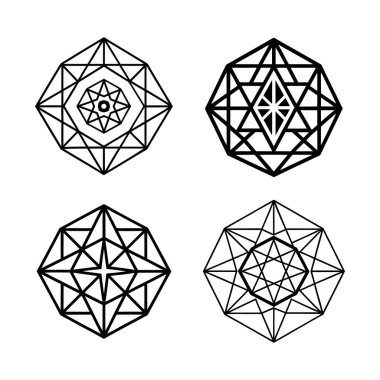 David desenli geometrik yıldızlı elmas bir mücevher tasarımı.