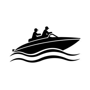 Dalgalardan atlayan sürat teknesinin silüeti