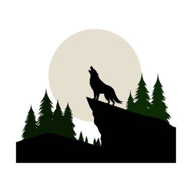 Yalnız Kurt Uluyan Uçurum Siluetinde