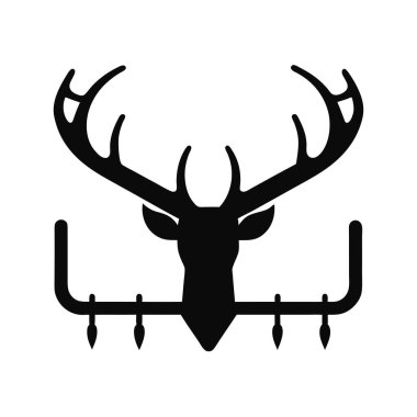 Geyik boynuzları logo silueti sembolü