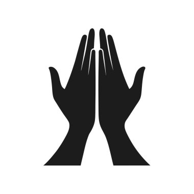 Dua Eden Ellerin Silueti Konum vektör sanat illüstrasyonu