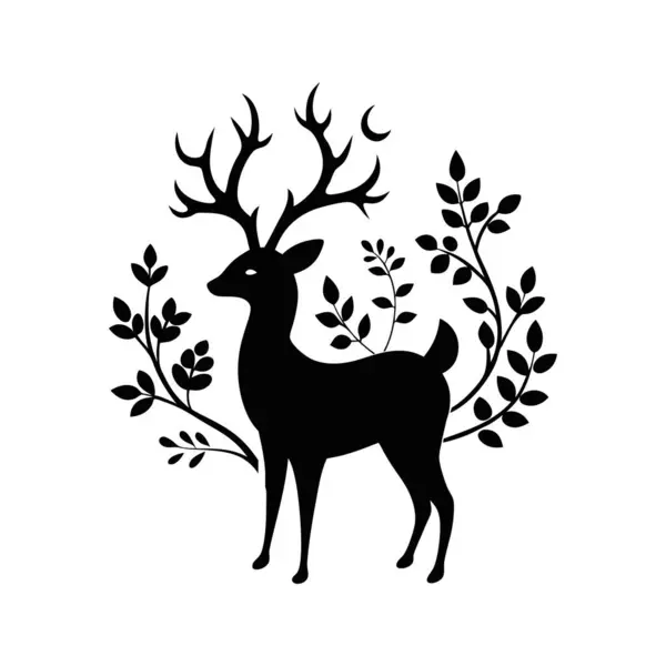 Çiçek desenli geyik silueti