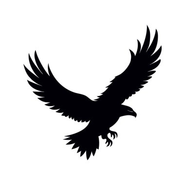 Kartal Silueti Uçan Kuş Vektör Sanatı