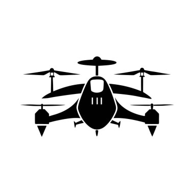 Yenilikçi Uçan Taksi Drone Siluet Vektör Sanatı