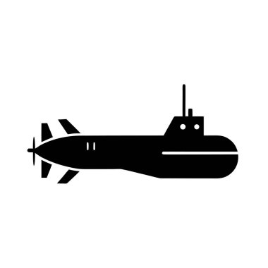 Sualtı Fütürist Denizaltı Silueti Vektör Grafiği