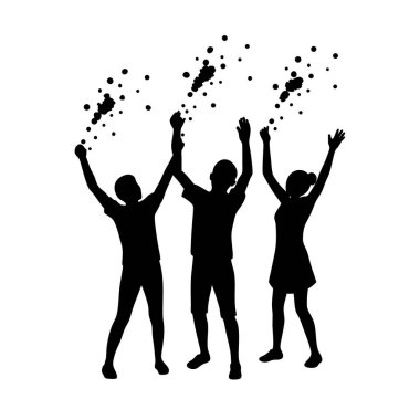 Holi Festivali Renkli Kalabalık Silüet Vektörü