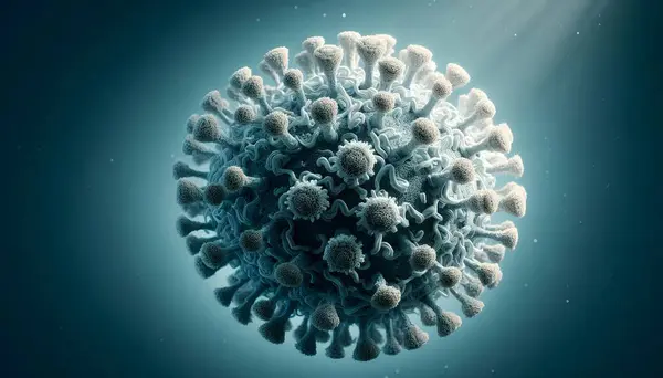 stock image Microscopic View of a New Virus with Spiky Proteins