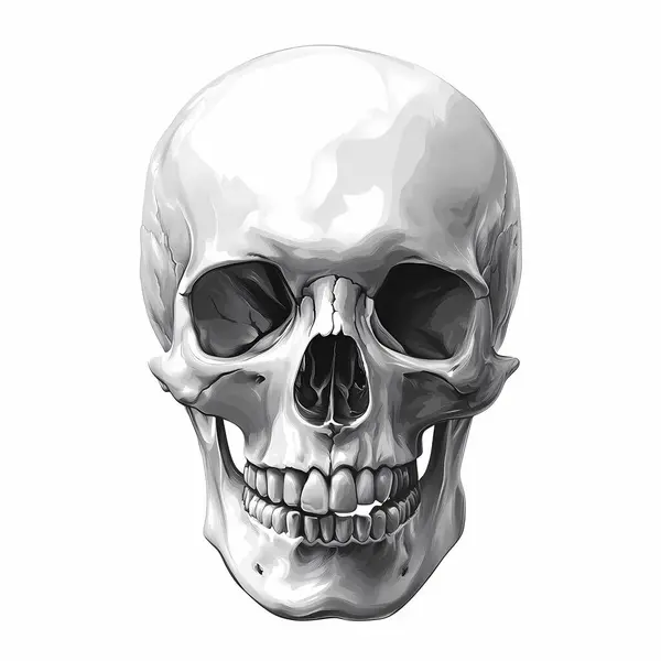 stock image Monochrome Vintage Skulls Isolated on White Background with Intricate Details