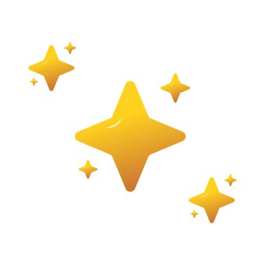 Beyaz üzerine izole edilmiş bir dizi altın yıldız. Vektör illüstrasyonu.