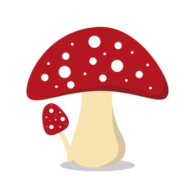 Beyaz üzerine kırmızı mantar vektör illüstrasyonu