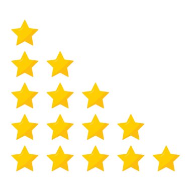 yıldız vektör kümesi, düz yıldız vektörü beyaz üzerine ayarlı