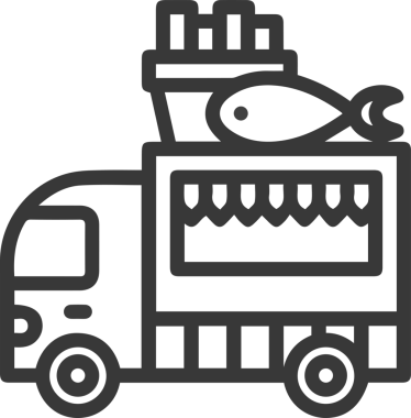 Kamyon simgesi vektör illüstrasyonu