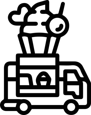 Kamyon simgesi vektör illüstrasyonu