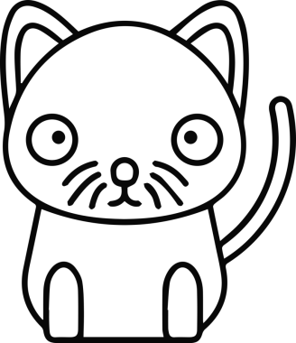 Kedi simgesi vektör resim çizimi