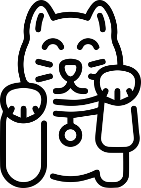 Kedi simgesi vektör resim çizimi