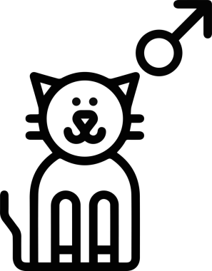 Kedi simgesi vektör resim çizimi