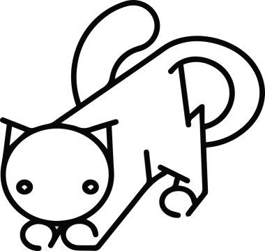 Kedi simgesi vektör resim çizimi