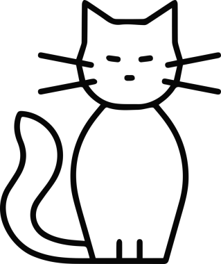 Kedi simgesi vektör resim çizimi