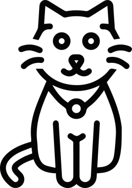 Kedi simgesi vektör resim çizimi