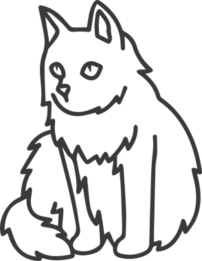 Kedi simgesi vektör resim çizimi