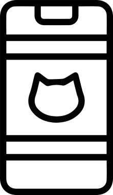 Kedi simgesi vektör resim çizimi