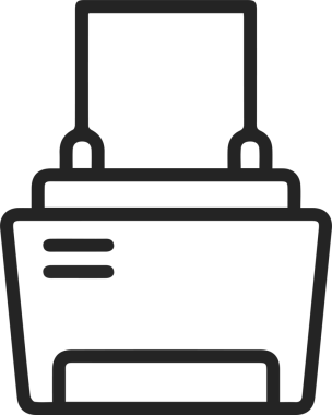 Bilgisayar yazıcı simgesi vektör görüntüsü