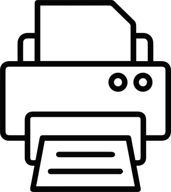 Bilgisayar yazıcı simgesi vektör görüntüsü