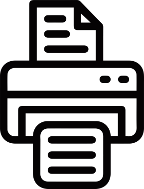 Bilgisayar yazıcı simgesi vektör görüntüsü