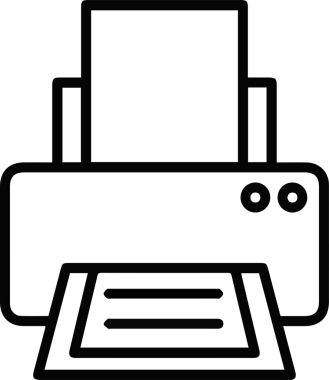 Bilgisayar yazıcı simgesi vektör görüntüsü