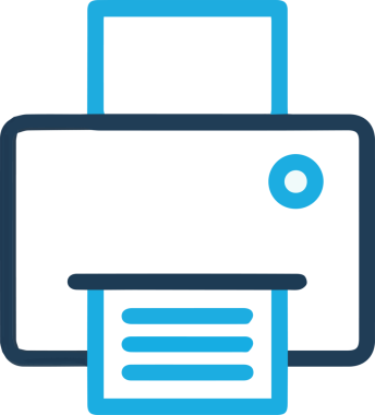 Bilgisayar yazıcı simgesi vektör görüntüsü