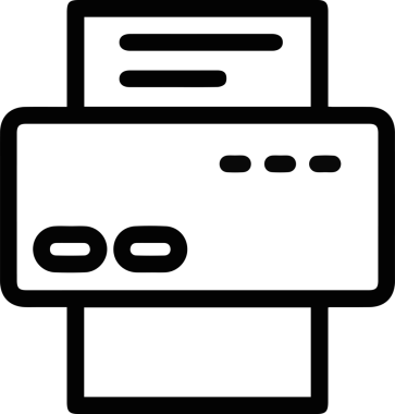 Bilgisayar yazıcı simgesi vektör görüntüsü