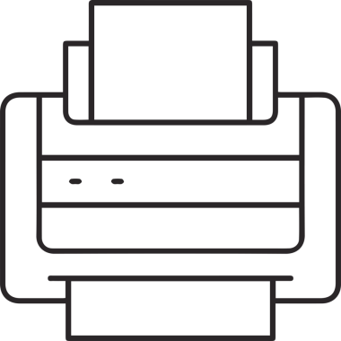 Bilgisayar yazıcı simgesi vektör görüntüsü