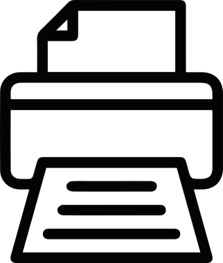 Bilgisayar yazıcı simgesi vektör görüntüsü