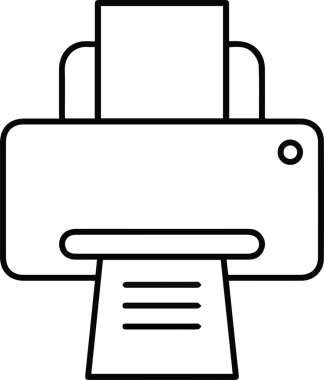 Bilgisayar yazıcı simgesi vektör görüntüsü