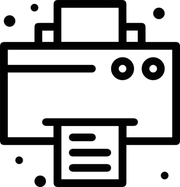 Bilgisayar yazıcı simgesi vektör görüntüsü