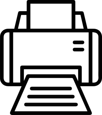 Bilgisayar yazıcı simgesi vektör görüntüsü