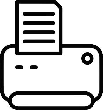 Bilgisayar yazıcı simgesi vektör görüntüsü