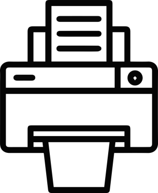 Bilgisayar yazıcı simgesi vektör görüntüsü