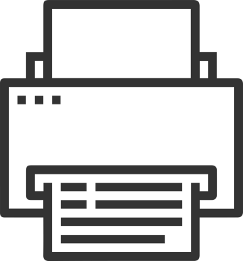 Bilgisayar yazıcı simgesi vektör görüntüsü