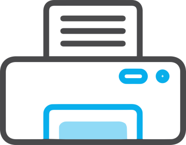 Bilgisayar yazıcı simgesi vektör görüntüsü