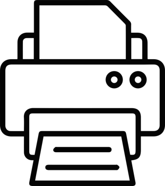 Bilgisayar yazıcı simgesi vektör görüntüsü