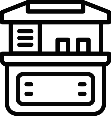 köpek simgesi vektör resmi siyah ve beyaz illüstrasyon