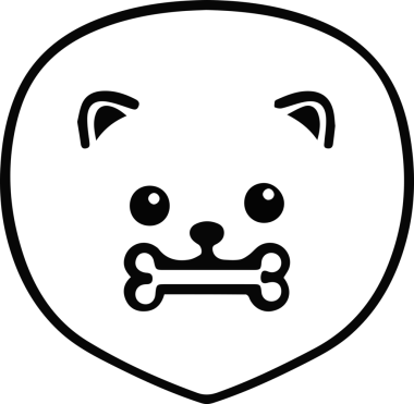 köpek simgesi vektör resmi siyah ve beyaz illüstrasyon