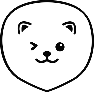 köpek simgesi vektör resmi siyah ve beyaz illüstrasyon