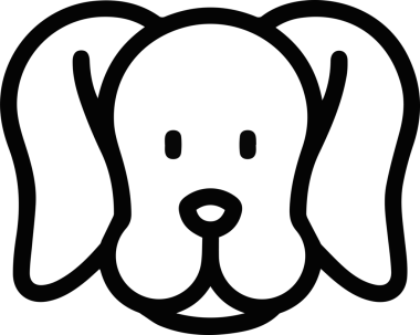 köpek simgesi vektör resmi siyah ve beyaz illüstrasyon