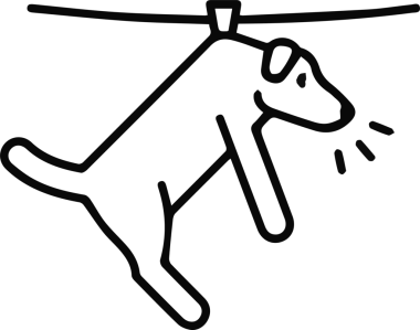 köpek simgesi vektör resmi siyah ve beyaz illüstrasyon