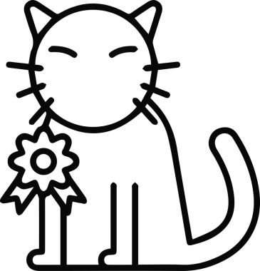 kedi simgesi vektör resmi siyah ve beyaz illüstrasyon