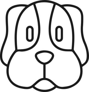 Bir köpek simgesinin vektör illüstrasyonu