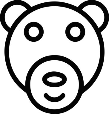 ayı simgesi vektörü beyaz arkaplanda izole edildi, ayı ağı işareti, basit semboller